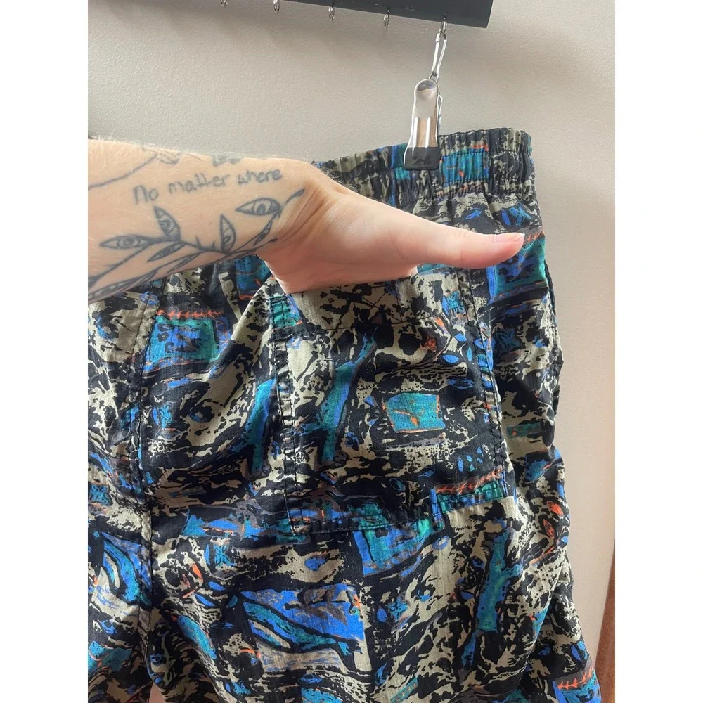 Sir William Mens Large Blue Abstract Vintage 90s Retro Swim Trunks